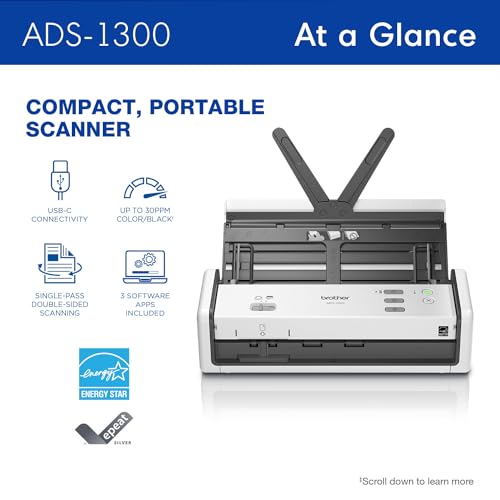 Brother ADS-1300 Compact Desktop Scanner - Image 2