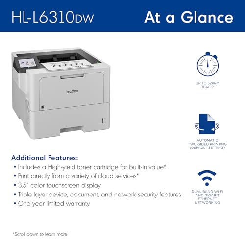 Brother HL-L6310DW Monochrome Laser Printer With Wireless Networking - Image 5