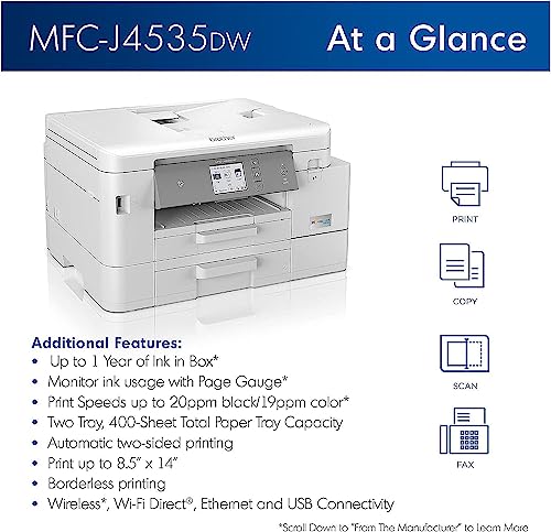 Brother MFC-J4535DW INKvestment Tank Wireless Printer - Image 3