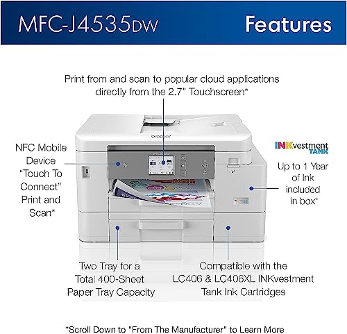 Brother MFC-J4535DW INKvestment Tank Wireless Printer - Image 2