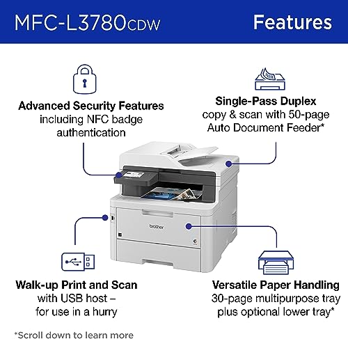 Brother MFC-L3780CDW Wireless Color All-in-One Printer - Image 3