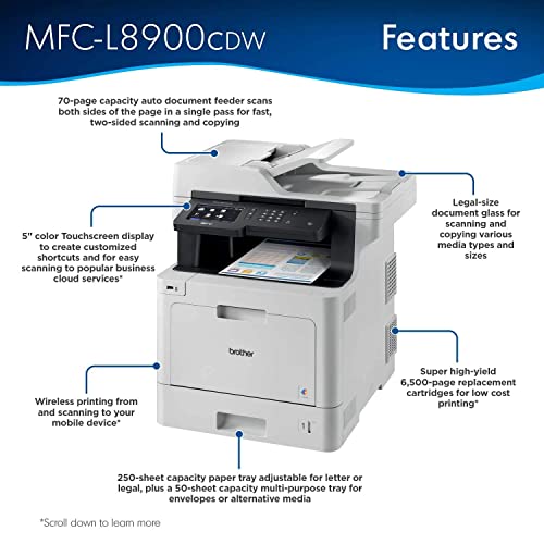 Brother MFC-L8900CDW Business Color Laser Printer - Image 2