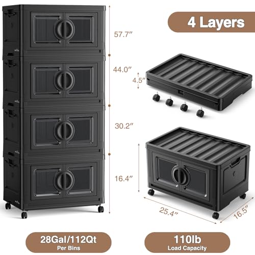 BROVIEW V9 112Gal Stackable Storage Bins With Lids - Image 2