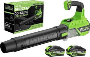 GROOKER Brushless Cordless Leaf Blower 580CFM