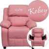 Flash Furniture BT-7985-KID-PINK-TXTEMB-GG: Pink Kids Recliner With Storage