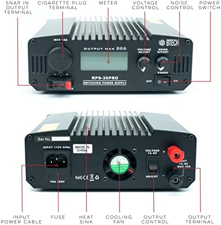 BTECH RPS-30PRO 30 Amp Regulated Bench Power Supply - Image 3