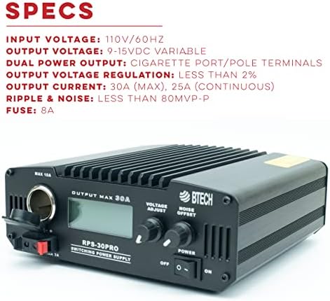 BTECH RPS-30PRO 30 Amp Regulated Bench Power Supply - Image 2