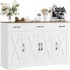 HOSTACK Buffet Cabinet With Drawers, 55″ Large Sideboard