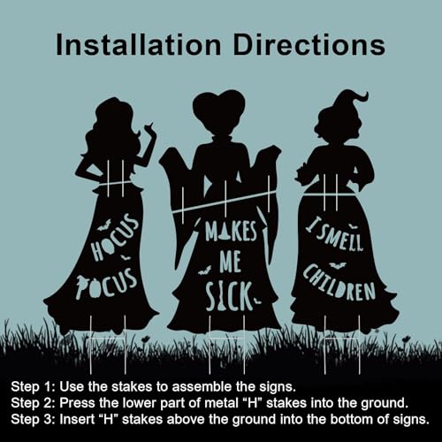 Bunny Chorus Hocus Pocus Halloween Witches Yard Signs - Image 4