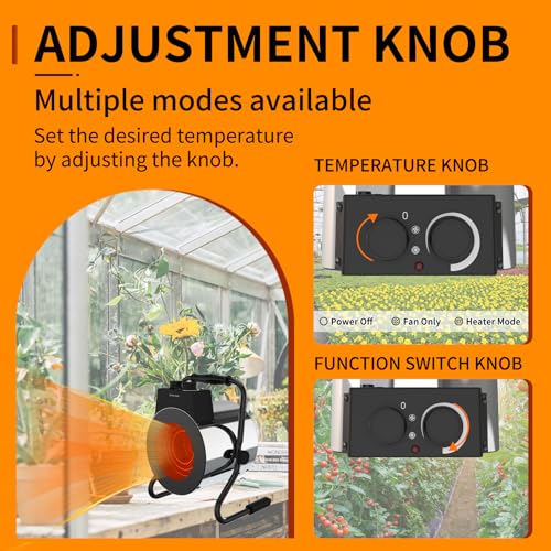 Buyplus Greenhouse Heater With Digital Thermostat, 1500W - Image 3