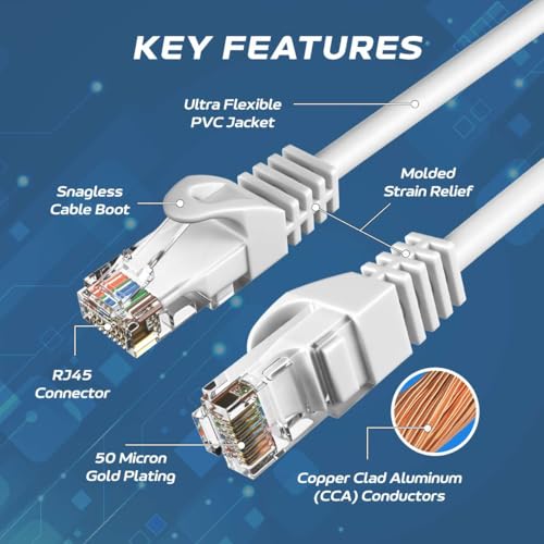 Cables Direct Online Cat6 15FT Ethernet Patch Cable, Blue - Image 3
