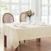 Elrene Caiden Damask Waterproof Tablecloth, Ivory