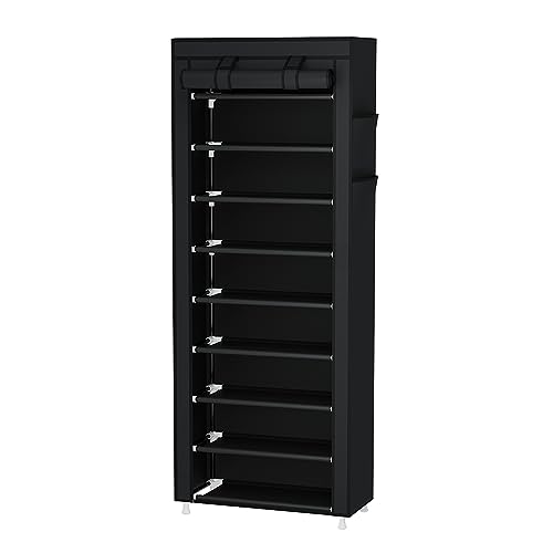 Calmootey 9 Tier Shoe Rack Organizer, Black - Image 2