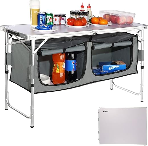 VEVOR Camping Kitchen Station With Storage Organizer