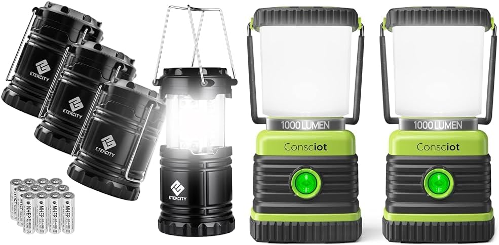 Etekcity Camping Lanterns 4-Pack, 1000LM, 30 LED