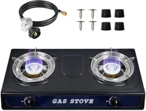 GRACEALL Camping Stove 2 Burners, Portable Gas