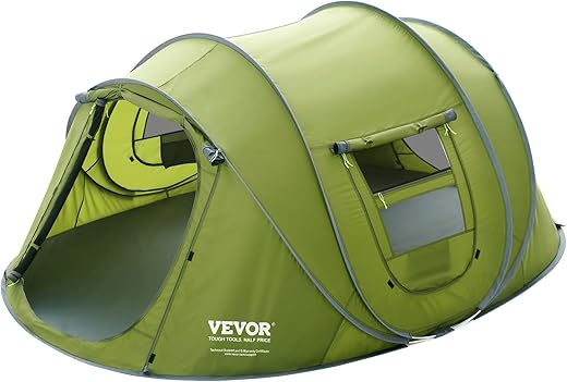 VEVOR Camping Tent 9.2 x 6.6 ft, 4-Person