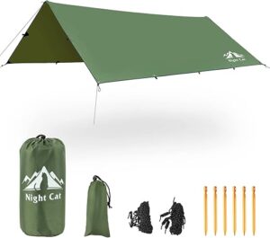 Night Cat Camping Tent Tarp Waterproof Sunshade Shelter