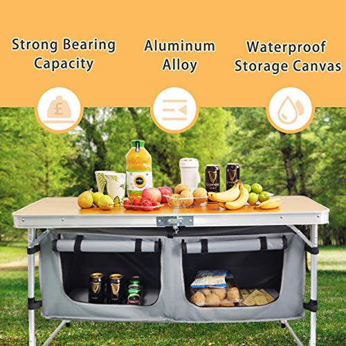 CampLand Folding Aluminum Table With Storage - Image 3