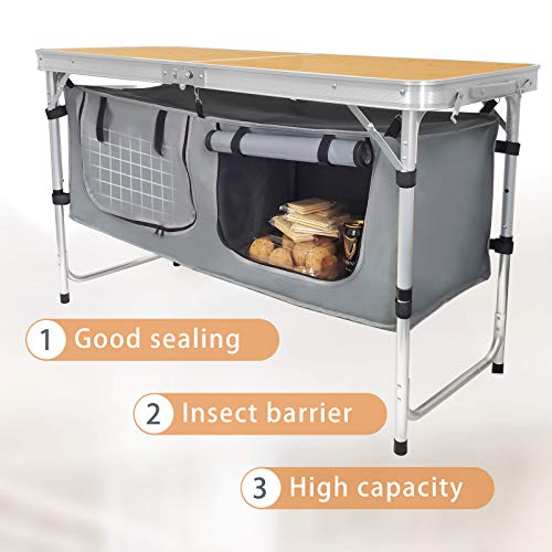 CampLand Folding Aluminum Table With Storage - Image 5