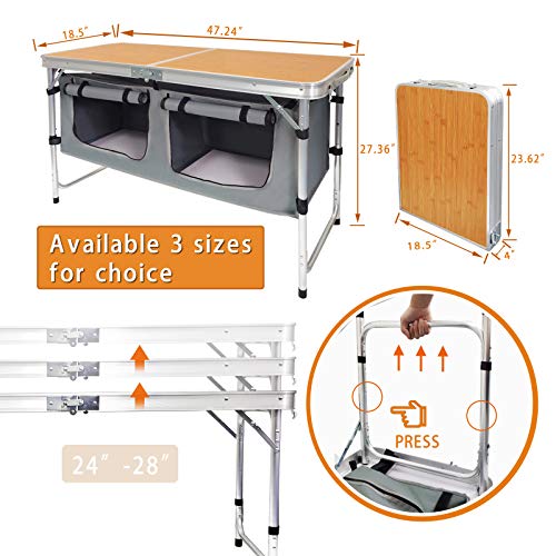 CampLand Folding Aluminum Table With Storage - Image 2