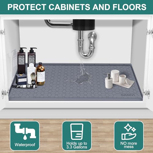 CANIVI Silicone Waterproof Under Sink Mat, 34" x 22 - Image 4