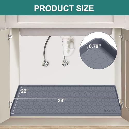 CANIVI Silicone Waterproof Under Sink Mat, 34" x 22 - Image 2
