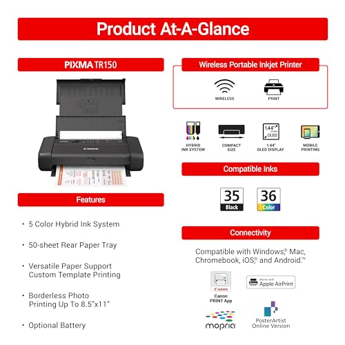 Canon PIXMA TR150 Wireless Portable Printer - Image 2