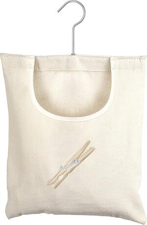 Whitmor Canvas Clothespin Bag Hanging Organizer