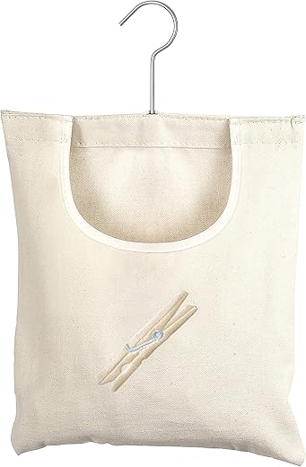 Whitmor Canvas Clothespin Bag Hanging Organizer