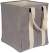 DII Canvas Laundry Basket, Double Strap, Grey