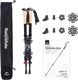 Naturehike Carbon Fiber Trekking Poles – Collapsible