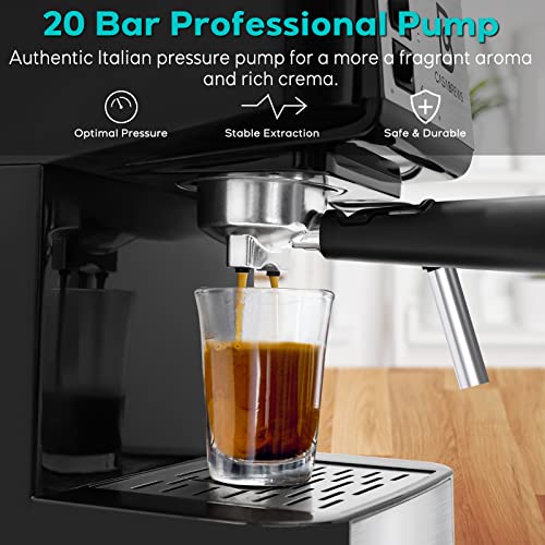 CASABREWS Espresso Machine With Milk Frother, Black/Silver - Image 3