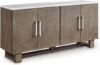 Signature Design by Ashley Casual Chevron TV Stand, Light Brown & White