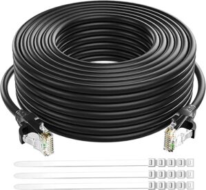 Adoreen Cat 6 Ethernet Cable 50 Ft-Black
