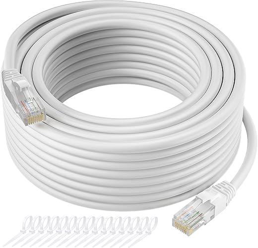 Kxable Cat5e Ethernet Cable 50 FT, White