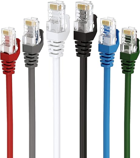 BlueRigger Cat6 Ethernet Cable 6FT - 6 Pack