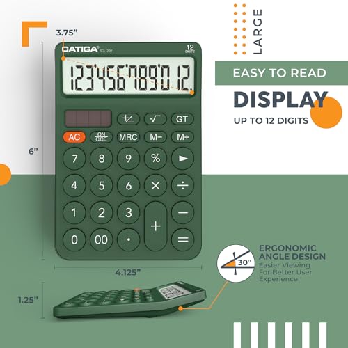 CATIGA 12 Digit Desktop Calculator With LCD - Image 3