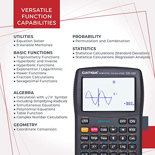 CATIGA CS229 Scientific Calculator With Graphics Functions - Image 4