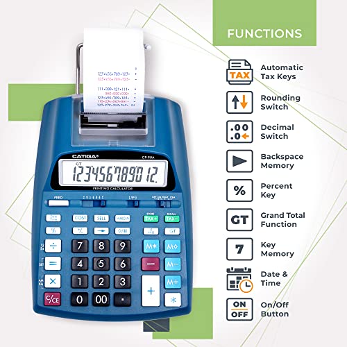 CATIGA Printing Calculator With Bonus Ink Cartridges - Image 4