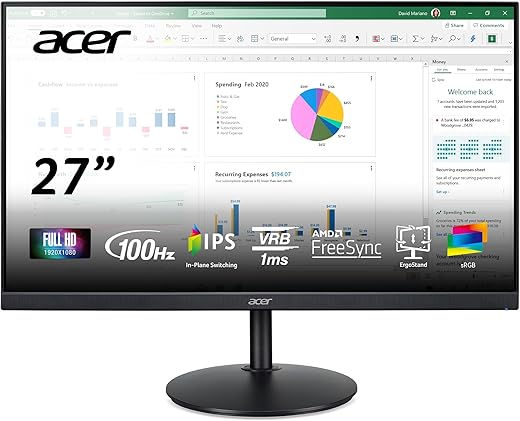 acer CB272 Ebmiprx 27" FHD Monitor, 100Hz