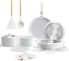 MDHAND Ceramic Cookware Set, 17-Pieces Pots