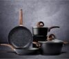 vkoocy Ceramic Cookware Set With Granite Pattern