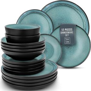 PURE LIVING INTERIOR DESIGN Ceramic Dinnerware Set – 12 Piece