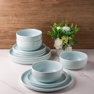 LERATIO Ceramic Dinnerware Wavy Rim Stoneware Set
