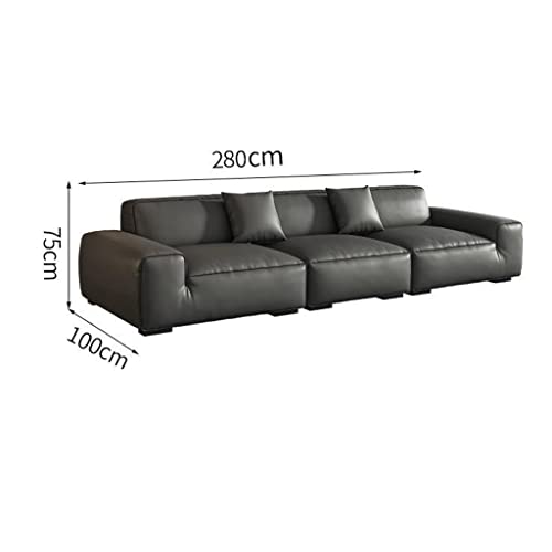 CGTENBS Vintage Leather Upholstered Sofa Furniture (D) - Image 2