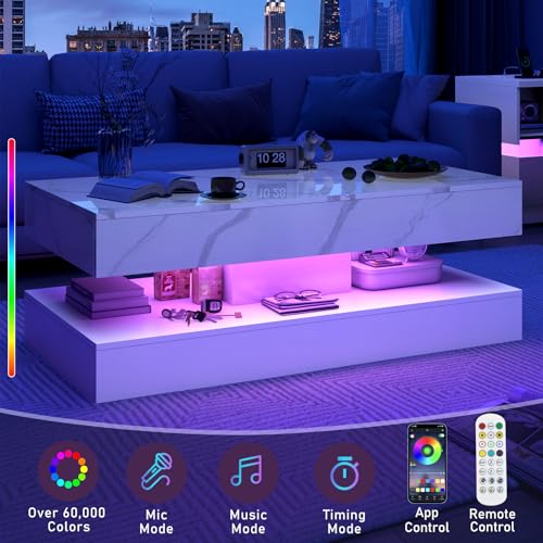 chartustriable 47-Inch LED Coffee Table With Drawers - Image 5