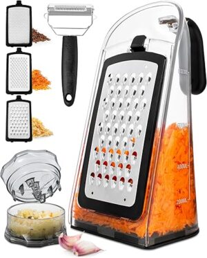 Joined Cheese Grater With Garlic Crusher