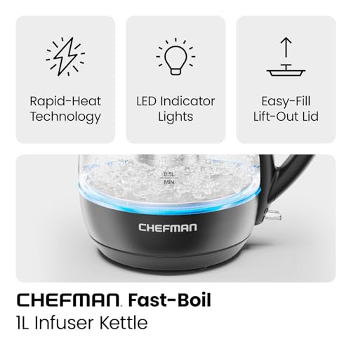 Chefman Electric Kettle With Tea Infuser, 1L - Image 3