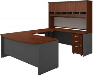 jehdfbvssjcbcsvfd Cherry Executive U-Shaped Desk With Hutch